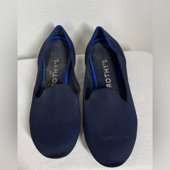 Rothy’s The Point Knit Navy Blue Fabric Ballet Flat Rounded Toe Loafers Size 9 - Picture 11 of 15